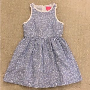 Lilly Pulitzer Yarn Die Stripe Floral Eyelet Dress